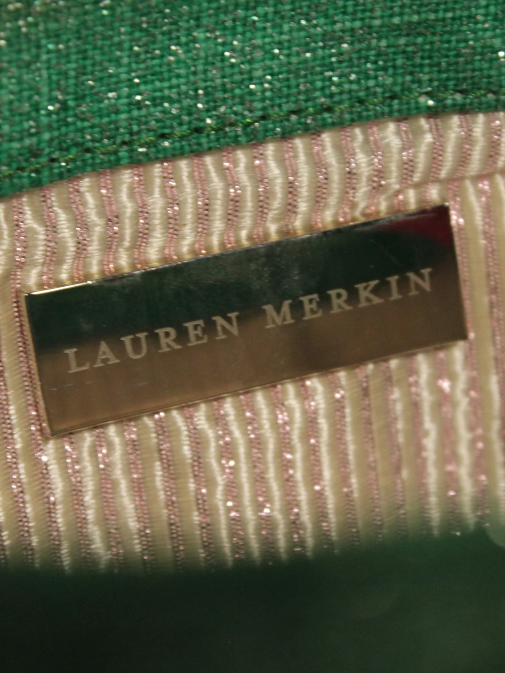Lauren Merkin shimmery green